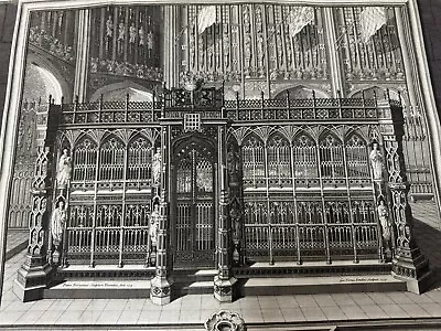 Architectural Large Antique 18th Century Engraving Print King Queen Church • £60