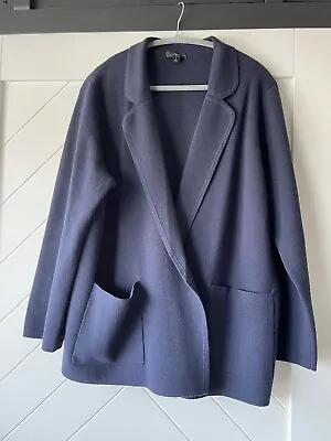J Crew Sophie Open Front Sweater Blazer Jacket Navy Blue Size L • $30