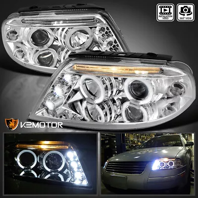 Fits 2001-2005 VW Passat LED Halo Projector Headlights Headlamps Left+Right • $139.18