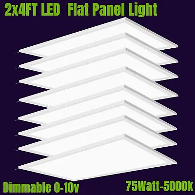 8Pack 2x4 LED Flat Panel Light Fixture 75Watt Dimmable Drop Ceiling Shop Light • $399