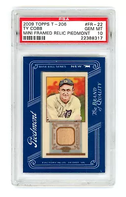 TY COBB 2009 Topps 206 T-206 Piedmont Mini Framed Game Used Bat PSA 10 HOF POP 3 • $399.99