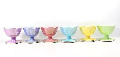 £16.01 • Buy 6 X Maling Lustre Ware Pottery Footed Bowls, Gold Rimmed - 250