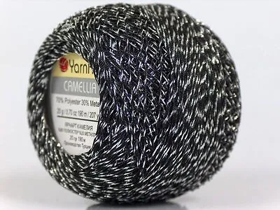 Black Silver Metallic Braid Thread Cross Stitch 20gr YarnArt Camellia 17342 • $2.59