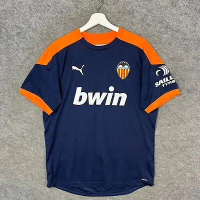 Valencia Shirt Mens Large Blue PUMA Training Football Jersey Top Kit 2020/2021 • £29.99