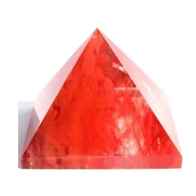 Natural Red Smelting Stone Quartz Crystal Pyramid Healing Orgonite Energy Tower • $4.99