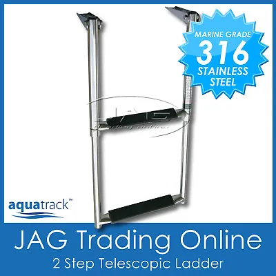 316 Stainless Steel 2-step Telescopic Boat Transom/boarding Ladder Marine Grade • $78.26