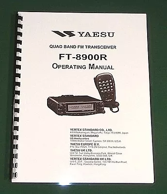 Yaesu FT-8900R Operating Manual -  Premium Card Stock Covers & 32 LB Paper! • $23.50