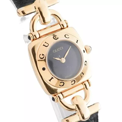 Gucci Wristwatch Ladies Vintage Gold Dial Analog Quartz 6300L Leather Belt • $168.68