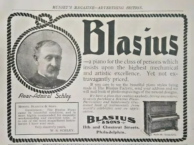 Philadelphia Vtg Print Ad Blasius Piano Antique Musical Instrument Schley 1902 • $17.99