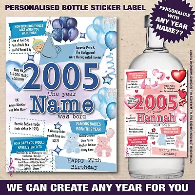 £3.54 • Buy 18th 21st 30th 40th PERSONALISED BIRTHDAY WINE GIN RUM BOTTLE LABEL Sticker 190