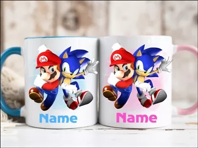 Sonic And Mario Personalised Mug Cup Lots Of Colours With Any Name Added • £7.99