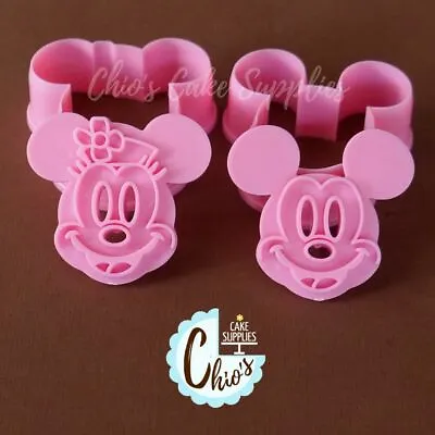 Mickey And Minnie Cookie Cutter With Stamp 4 Pcs. Set.  • $6.50