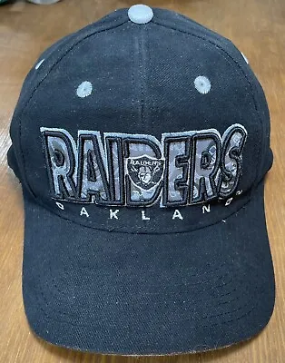 Vintage Oakland Raiders NFL Drew Pearson SnapBack Hat All Black Graphic Letters • $22.99