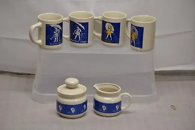 Vintage Morton Salt 4 Coffee Cups And Sugar And Cream Set • $14.99