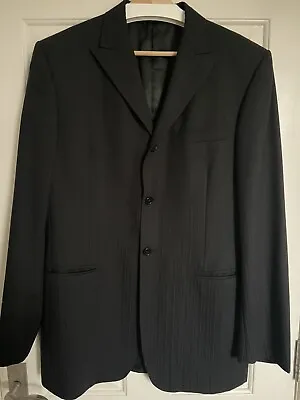 Dolce & Gabbana Mens Blazer Jacket 52 42 Wool Cashmere Black Pinstripe D&G • £59