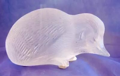 Lalique Hedgehog Figurine Paperweight Signed France  5 In Tall 3.5 In Long Glass • £87.41