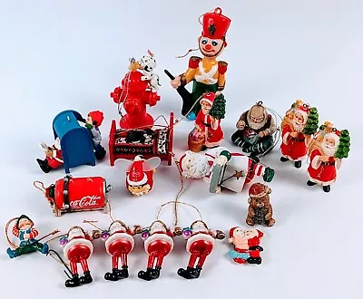 Lot Of 18 Vintage Miniature Christmas Ornament Figurines Resin/Plasic/Wood • $14.95