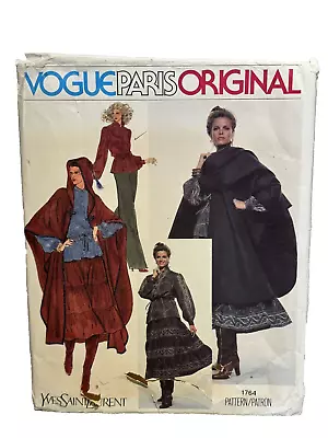 Vintage 70s VOGUE Paris Original Pattern 1764 YVES SAINT LAURENT Size 14 UNCUT • $19.95