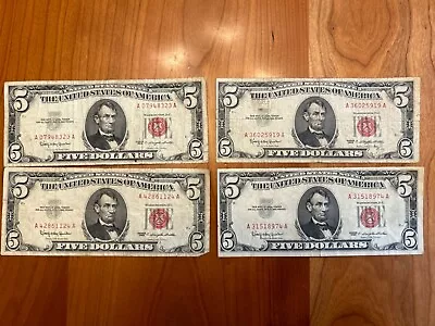 1963  $5 Dollar Bill Red Seal Note • $15