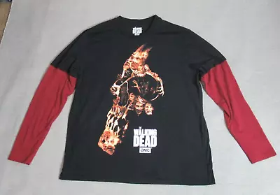 The Walking Dead Mens T Shirt Large Black Graphic Long Sleeve Halloween Horror • $12.85