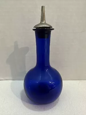 1900 Cobalt Blue  ART GLASS BARBER BOTTLE  6 1/4  • $59.99