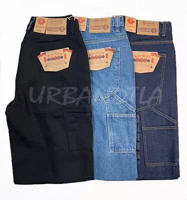 Men's Loose Fit Carpenter Denim Jeans Baggy Work Pants Size 30-44 Kno Betta • $24.95