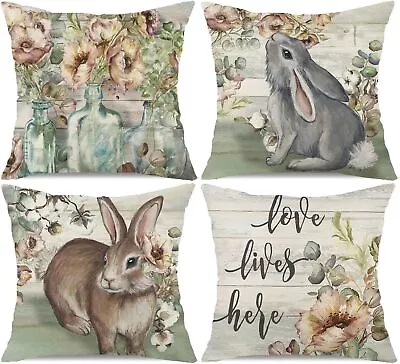 Vintage Easter Pillow Covers 18x18 Set Of 4 Decorations For Easter-d  • $21.94