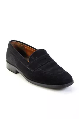 Tods Womens Round Toe Solid Suede Slip On Loafers Black Size 38 • $62.01