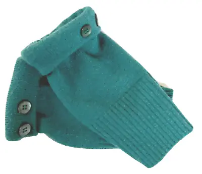 Fingerless Gloves Green Teal Merino Wool S - M Small - Medium Mitten Half Finger • $34.98