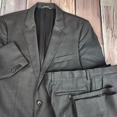 Hugo Boss Guabello Mens Suit Set Size 40L Jacket Blazer Pants Wool James3 Sharp5 • $134.78