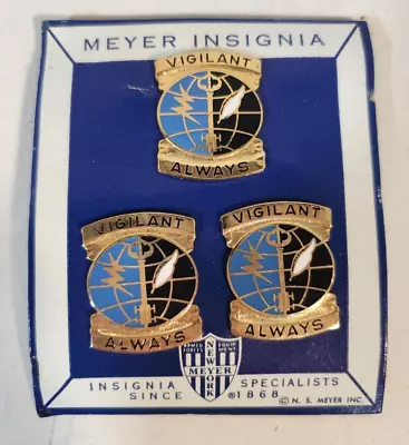 Meyer Insignia Vigilant Always Military Lapel Pin Unit Crest Pack Of 3 • $14.99