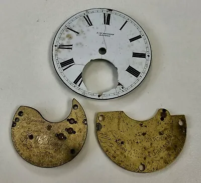 Antique J.w. Benson Pocket Watch Dial And Movement Parts • £9.99