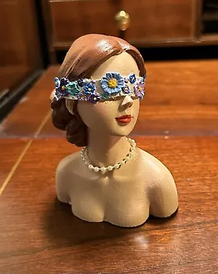 $5 • Buy Blindfolded Chalkware Girl Bust Figurine