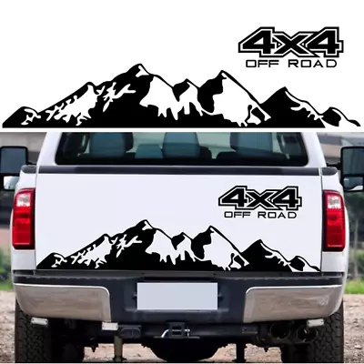 Car Truck 4x4 Sticker Trunk Tailgate Mountain Graphic Accessories Glossy Black • $17