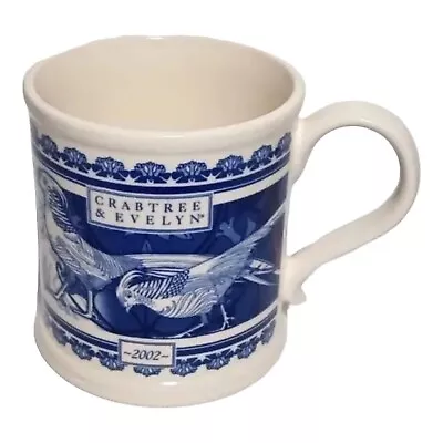 Masons Crabtree & Evelyn Mug Blue And White 2002 Birds Ironstone • $18.99