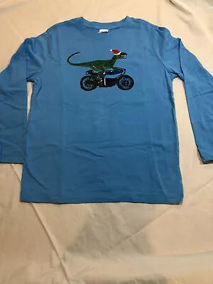 HANNA ANDERSSON CHRISTMAS T REX MOTORCYCLE SHIRT Size 10 Kids • $18.49