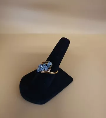 Vintage 14kt Gold Electroplated CZ Cocktail Ring Size 6( Cost 5079 • $24.99