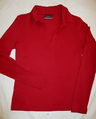 Icebreaker Womens Nice Nz  Designer Fine Red Merino Wool  Shirt Small In Gc • $40