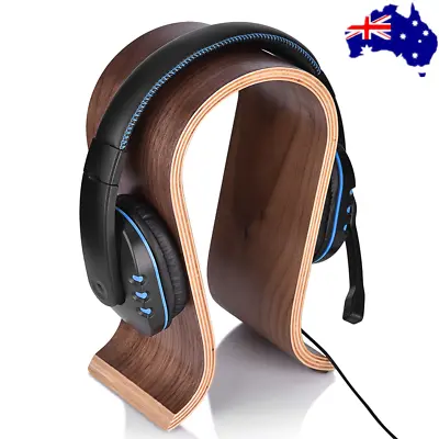 $37.64 • Buy Walnut Wooden Headphone Stand Holder Earphone Headset Hanger Display Rack Stand