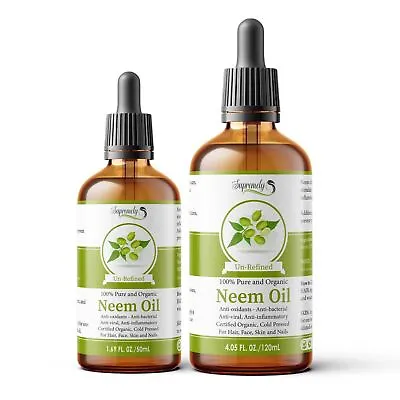 100% Organic Neem Oil Natural Vegan Unrefined Cold Pressed UK Fast Free Delivery • £9.95