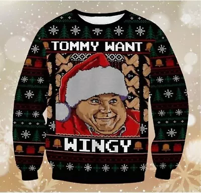 Tommy Want Wingy Ugly Christmas Sweater Funny Chris Farley Ugly Xmas 3D Sweater • $28.99