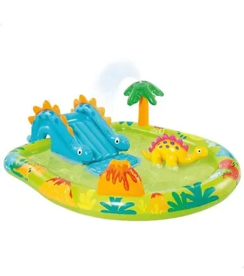 Intex Dinosaur Water Play Center Paddling Swimming Pool Slide Water Sprayer • £35