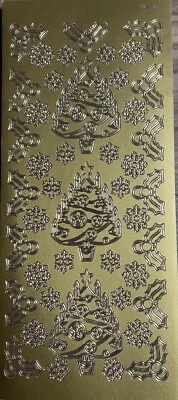£0.99 • Buy Christmas Peel Off Stickers In Gold