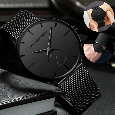 $15.98 • Buy Men Quartz Watch Relojes De Hombre Minimalist Ultra Thin Stainless Steel Watches