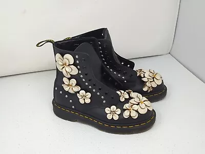 NEW!  SUPER RARE Doc Martens Womens US 7 1460Pascal 3D Flower In Black • $230.83