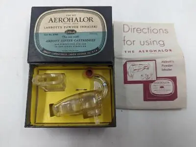 Vintage AEROHALOR Abbott’s Powder INHALER No. 3785 Box With Instruction Abbott • $14.99