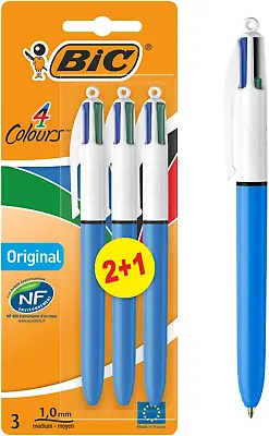 4 Colours Original Pens Multi Coloured Pens All In One Biro Pens Medium 1.0Mm Gr • £9.16