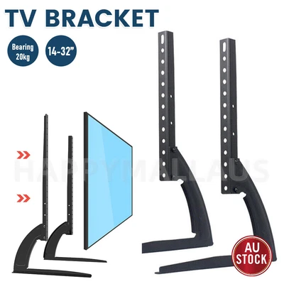 $22.01 • Buy Universal 14-75'' Table Top Desktop TV Stand Bracket Legs LCD LED Plasma Mount