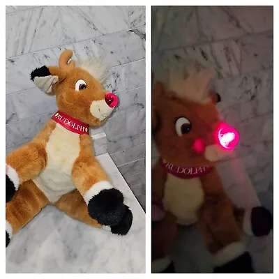 Vintage Rudolph The Red Nose Reindeer Plush Toy Macy’s Christmas 1998 WORKS!!!🔴 • $29.99