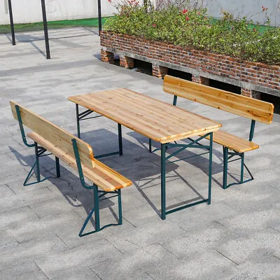£135.95 • Buy Folding Camping Picnic Trestle Beer Table Bench Set Garden BBQ Table Chairs Set